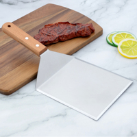 Spatule de barbecue extra large en métal avec manche en bois pour retourner les pancakes, les smash burgers, les poêles et les grilles