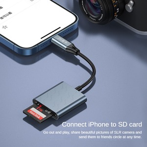 Jinghua เครื่องอ่านการ์ดโทรศัพท์มือถือ <span class=keywords><strong>SD</strong></span> + TF ช่องเสียบการ์ดแบบคู่เครื่องอ่านการ์ดโทรศัพท์มือถือสำหรับเสียบและใช้งานโทรศัพท์มือถือ - Product Image 2