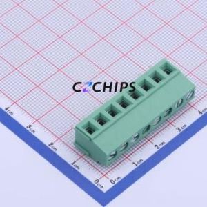 JL500-50008GT1 Screw Terminal Block Through hole Component (THT),P=5mm Connector 1x8P 5mm Green Through Hole - Product Image 1