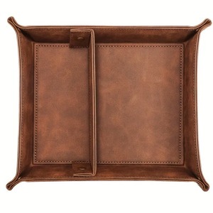 Plateaux de rangement en cuir amovibles en gros, plateau EDC en cuir pour table de chevet, plateau de valet pour homme, organisateur de bureau en gros - Product Image 4