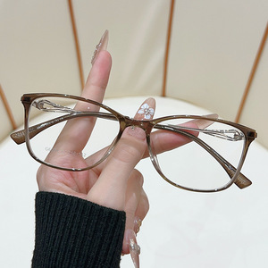 Women's TR90 Rectangle <b>Eyeglasses</b> <b>Frames</b> Full Rim Lightweight Solid Color Resin Lens Fashionable Decorative Optical <b>Frame</b> - Product Image 3