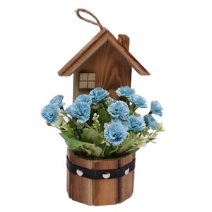 Décor à la maison artificielle <span class=keywords><strong>lilas</strong></span> fleur <span class=keywords><strong>en</strong></span> bois maison <span class=keywords><strong>pot</strong></span> fête vacances décoration faux fleur Bonsaï - Product Image 1