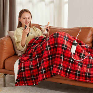 Couverture électrique d'hiver pour la maison Flanelle Sherpa Jeté chauffant avec graphène Textiles chauffants matelassés Techniques pliées - Product Image 5