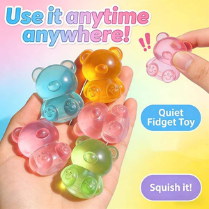 Popular Hot Sale TPR Maltose Transparent <b>Cute</b> <b>Bear</b> Slowly Rebounds Stretchy Decompression Sensory Squeeze Squishy Toy Kids - Product Image 5
