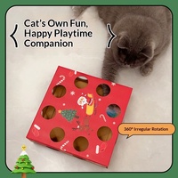 Vente flash de Noël : Jouet interactif électrique pour chat avec plateau tournant et boîte en carton ondulé, jouet anti-ennui pour chats