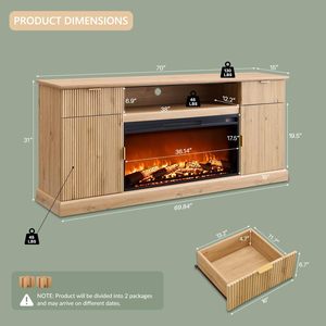 Soporte <span class=keywords><strong>de</strong></span> TV Moderno IFGET con <span class=keywords><strong>Chimenea</strong></span> Eléctrica <span class=keywords><strong>de</strong></span> <span class=keywords><strong>Madera</strong></span> Acanalado <span class=keywords><strong>de</strong></span> 36 Pulgadas, <span class=keywords><strong>Chimenea</strong></span> Eléctrica <span class=keywords><strong>para</strong></span> TV <span class=keywords><strong>de</strong></span> 80 Pulgadas, 31 Pulgadas <span class=keywords><strong>de</strong></span> Alto, 2 Cajones, Estante Ajustable, Control Remoto, <span class=keywords><strong>para</strong></span> Sala <span class=keywords><strong>de</strong></span> Estar - Product Image 2