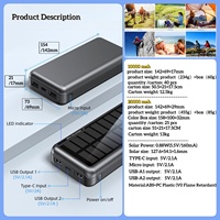 Batterie Externe Solaire OTHC 818P 20000 mAh Li-Polymère Haute Capacité Portable pour Urgences Extérieures Chargeur Rapide de Téléphone Portable Support Cadeau