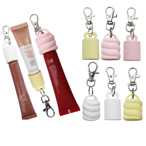 Silicone Keychain Cap Accessories Portable Durable Holder Keychain Compatible for <b>Lipgloss</b> Storage and Balm Cap - Product Image 1