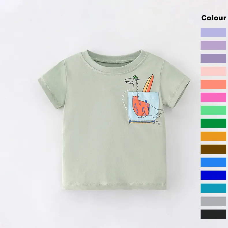 Оптовая продажа от производителя, Одежда для новорожденных мальчиков, 2024 с короткими рукавами, детская одежда с героями мультфильмов, футболка для мальчиков, 2024