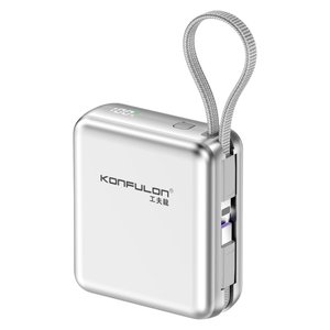 KONFULON Power Bank 10000mAh Li-Polymer con Cavo Integrato, Ricarica Rapida 22.5W, Portatile per Uso Esterno - Product Image 1