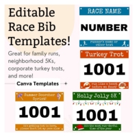 Plantillas para Dorsales de Carrera |   Con 7 Plantillas para Números de Carrera, Imprimibles Digitalmente, Plantilla para Carreras, Pulsera de Tyvek Personalizada