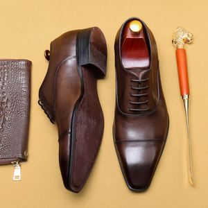 Chaussures Oxford pour hommes à trois œillets, style britannique, bout pointu, noires, de luxe, de créateur, élégantes en cuir - Product Image 5