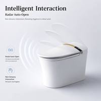 WC intelligent électrique avec bidet intégré, siège chauffant, télécommande, chasse d'eau à jet siphonique, design monobloc, fixation au sol, drainage en S