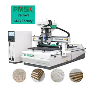 Mesin Ukir Kayu Multi Kepala 2 Poros untuk Desain Furnitur Mesin Router Cnc Profesional 3 Poros