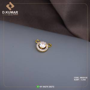 Single Round Zirconia Mangalsutra Pendant <b>Necklace</b> <b>Simple</b> Temperament 22K <b>Gold</b> Collarbone <b>Necklace</b> - Product Image 1