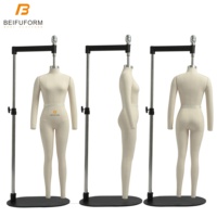 Mannequin de couture féminin Beifuform Mini 1/2 échelle, taille européenne 4, avec bras amovibles et fonctions de fixation par épingles