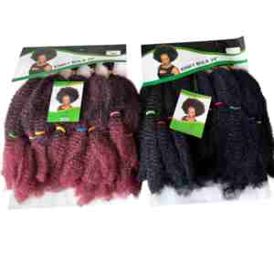 Extensions de cheveux afro synthétiques en vrac de 14 pouces, tissage simple, torsades crépues, qualité supérieure, mèches pour tresses au crochet - Product Image 2