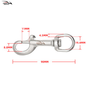 Keep Diving Stainless Steel Rope <b>Hook</b> 90mm Spring <b>Clip</b> Diving BCD Accessory - Product Image 2