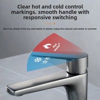 Robinet de lavabo en cuivre massif avec cartouche céramique, eau chaude et froide, monotrou, à poser sur le comptoir, pour salle de bain