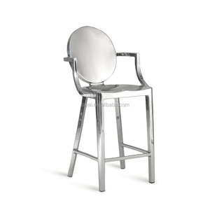Muebles de exterior comerciales Pulido Comedor <span class=keywords><strong>Restaurante</strong></span> Bar Silla Diseño único Acero inoxidable Metal Silla de jardín moderna - Product Image 2
