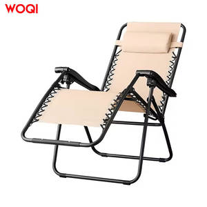 Fauteuil inclinable zéro gravité pliable Woqi, couleur laiteuse, 31,5 x 26 x 33,9 pouces, inclinaison manuelle, chaise longue pour plage et terrasse - Product Image 5