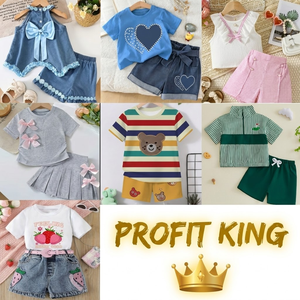 ชุดเสื้อผ้าเด็กฤดูร้อน Profit King คละแบบขายส่ง เสื้อยืด กางเกงขาสั้น ชุดเดรส เสื้อกล้าม สำหรับเด็กชายและเด็กหญิง  สต็อกล็อตขายส่งจำนวนมาก - Product Image 6