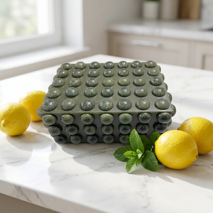 FAIZA CRAFT Boîte de rangement carrée moderne en résine verte massif, fait main avec incrustations, pour bijoux, idéale pour filles et femmes, Noël - Meilleures ventes - Product Image 1