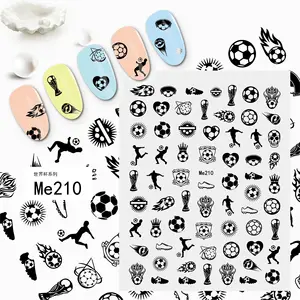 Foretrend Hot Selling Nail Art Stickers, Decals Laser Multi-design DIY Football Stickers Water Transfer Nail Sticker