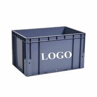 Boîtes en plastique solides de haute qualité, écologiques, recyclables, noires, empilables, pour la logistique