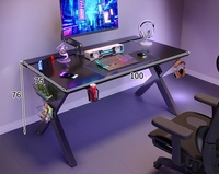 Escritorio para Computadora de Madera Sólida, Diseño de Dos Secciones con Brazo Mecánico, Mesa para Juegos y Deportes Electrónicos, Estación de Trabajo con Panel Perforado con Aspecto de Fibra de Carbono