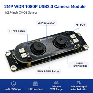 Módulo de Cámara PS5268 GC2053 2MP WDR, CMOS de 1/2.7 Pulgadas, Rango Dinámico de 85dB, Lente F4.35mm, Obturador Rodante, Módulo de Visión USB2.0 - Product Image 1