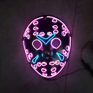 Máscara LED <span class=keywords><strong>de</strong></span> Halloween 2025 <span class=keywords><strong>de</strong></span> PVC con luz, diseño aterrador <span class=keywords><strong>de</strong></span> Purge, para niños, adultos, hombres y mujeres, ideal para fiestas y disfraces. - Product Image 5