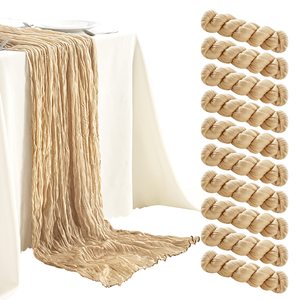 Beige Cheesecloth <strong>Table</strong> <strong>Runners</strong> Gauze <strong>Table</strong> <strong>Runners</strong> Boho <strong>Table</strong> <strong>Runners</strong> for Bridal Shower Wedding Birthday Party Decorations - Product Image 1