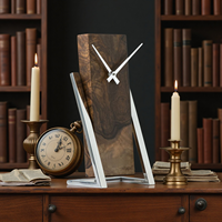 Horloge de table en bois au design moderne, personnalisez votre message, horloge de table antique, horloge d'échecs, produits de décoration intérieure, horloge murale islamique Azan