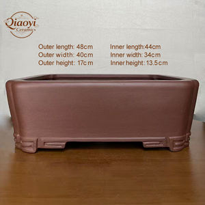 Pots à fleurs rectangulaires <span class=keywords><strong>en</strong></span> céramique non émaillée Yi Xing, sculptés à la main, écologiques, durables, pour bonsaï, avec trou de drainage, grande taille 10/20L, pour jardin - Product Image 3