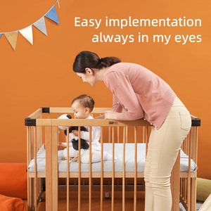 <span class=keywords><strong>Cuna</strong></span> de Madera Sólida de Diseño Moderno con Puerta Desmontable, Flujo de Aire Óptimo y Seguridad Infantil, Estilo <span class=keywords><strong>Convertible</strong></span> - Product Image 5