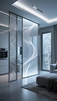 Decoración Artística de Vidrio Grabado con Láser 3D para Interiores Elegantes