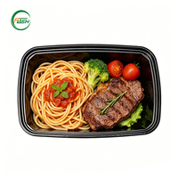 Duurzame wegwerp lunchbox van PP plastic met één compartiment, 38oz, magnetronbestendig, inclusief deksel
