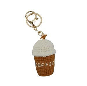Crochet café dinosaure maison coeur banane breloque porte-clés <span class=keywords><strong>fait</strong></span> à la <span class=keywords><strong>main</strong></span> Mini mignon forme <span class=keywords><strong>laine</strong></span> tricoté tissé poupée sac accessoires cadeau - Product Image 1
