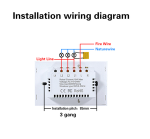 图雅无线开关1/<span class=keywords><strong>2</strong></span>/<span class=keywords><strong>3</strong></span>组触摸按钮阿列克谢和谷歌家庭兼容600W加载16A远程应用耐用为我们 - Product Image 6