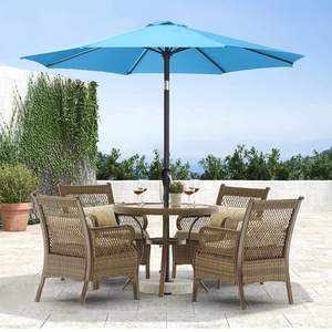 Parasol rond commercial <span class=keywords><strong>de</strong></span> luxe moderne en acier pour jardin, avec mât et baleines robustes, pour usage extérieur dans les hôtels et les parcs - Product Image 5