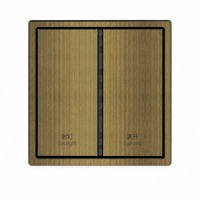 Interrupteur mural intelligent KNX 2 gangs 2 commandes, construction métallique, indice de protection IP20, télécommande, domotique pour appartements de luxe