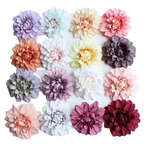 कृत्रिम फूल सिर डाहलिया सजावट फूल DIY हस्तनिर्मित सामग्री टोपी फूल कपड़े सहायक उपकरण