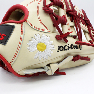 Guanto da Baseball in Pelle Kip Personalizzato con Logo Ricamato, Colore Nero, Vendita all'Ingrosso di Fabbrica - Product Image 3