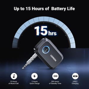 Adaptador <span class=keywords><strong>Bluetooth</strong></span> UGREEN 5.4 Aux, Adaptador <span class=keywords><strong>Bluetooth</strong></span> para Auto con Cancelación <span class=keywords><strong>de</strong></span> Ruido <span class=keywords><strong>de</strong></span> 3.5mm AUX, <span class=keywords><strong>Receptor</strong></span> <span class=keywords><strong>de</strong></span> <span class=keywords><strong>Audio</strong></span> Inalámbrico - Product Image 6