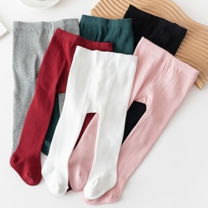 Collants en coton pour bébés filles, collants tricotés pour tout-petits, leggings unis à haute élasticité pour le printemps et l'automne - Product Image 3