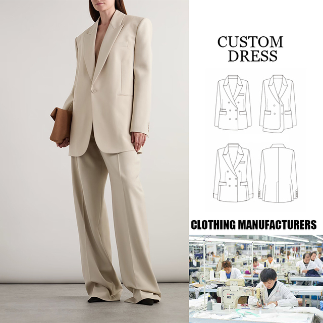 Women's Elegant Office Formal Beige Corduroy Woolen Blazer Jacket Long Sleeve Coat Single Breasted Closure Button Decoration