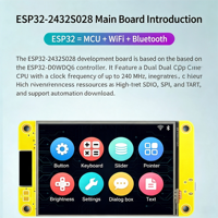 Carte de développement Caturda ESP32 Wi-Fi et module d'affichage intelligent TFT 2,8 pouces 240x320 avec écran tactile LVGL