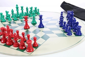 三人象棋套装与国王高3.75英寸和65X65cm象棋棋盘3C02 - Product Image 3