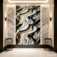 Panneaux muraux décoratifs imperméables anti-UV de haute qualité avec revêtement brillant, design moderne pour intérieur/TV et divertissement commercial